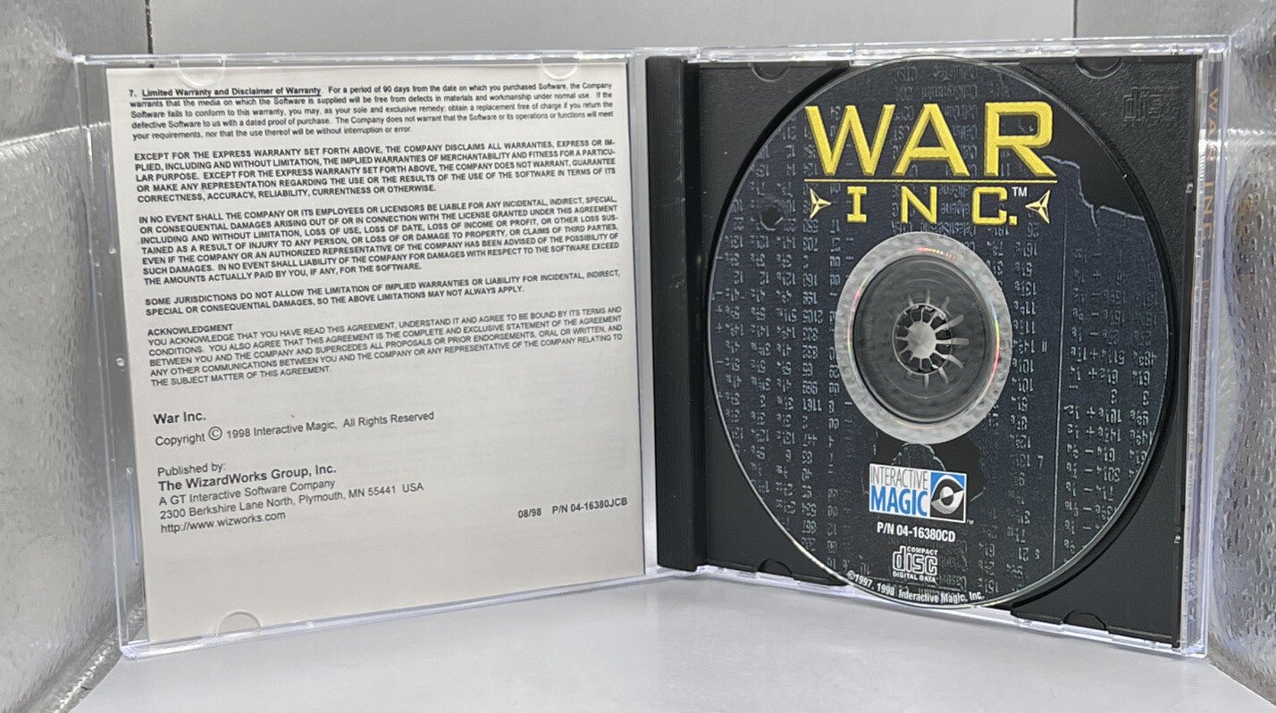 War Inc. BY Interactive Magic (CD - Rom Windows 95) Near Mint 1997 - Darktower Media
