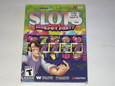 WMS Slots Super Jackpot Party (PC, 2013) DVD-ROM Scratch Free With Slip Case
