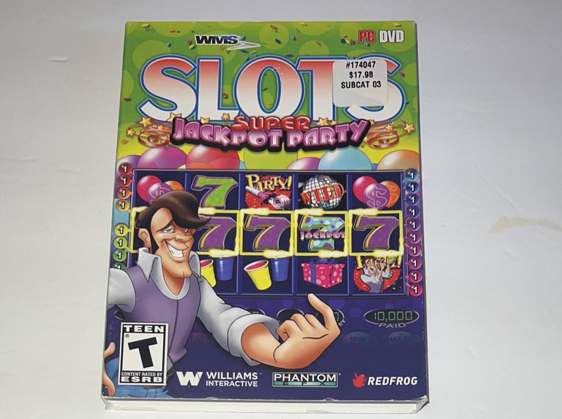 WMS Slots Super Jackpot Party (PC, 2013) DVD - ROM Scratch Free With Slip Case - Darktower Media