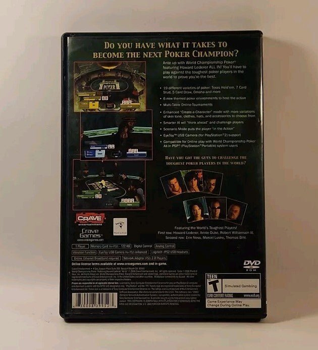 World Championship Poker: Howard Lederer: All In PlayStation 2 PS2 w/man.w1s3007 - Darktower Media