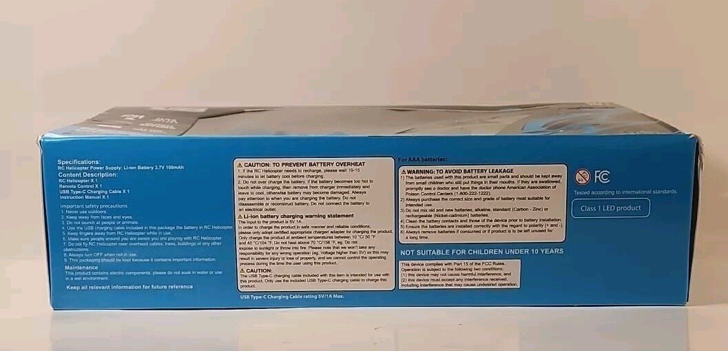 XB Remote Control Helicopter X07 Blue Toy New In Box - Darktower Media