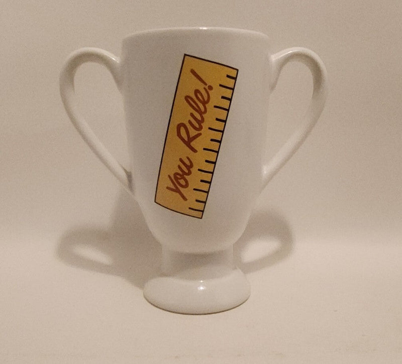 YOU RULE Award Ceramic Trophy Cup Large NEW 7
